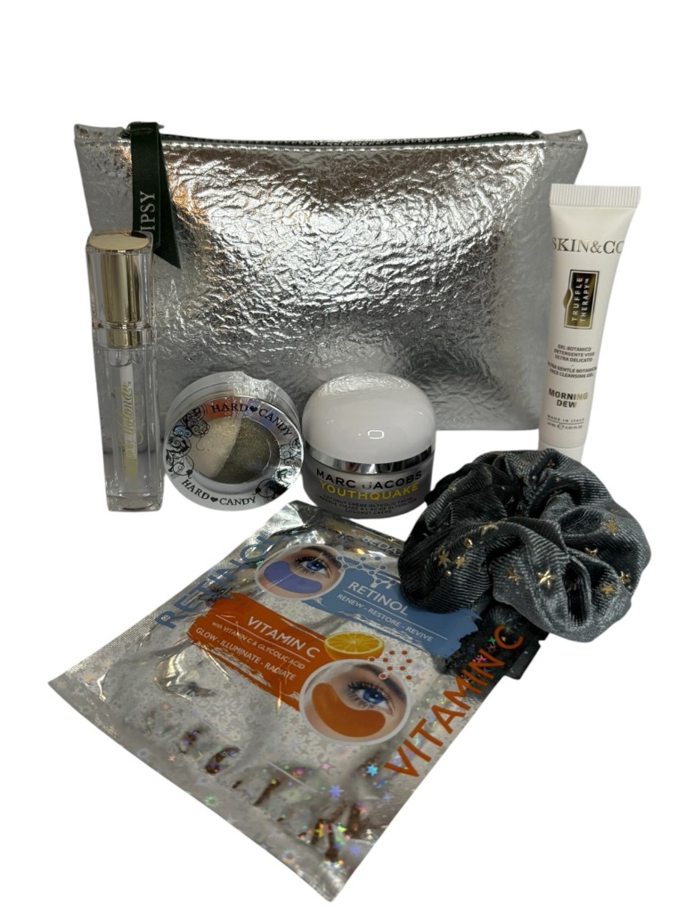Marc Jacobs Youthquake Beauty Bundle with Silver Metallic Cosmetic Bag